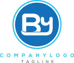 Abstract letter YB logo letter  initial blue and sea green
