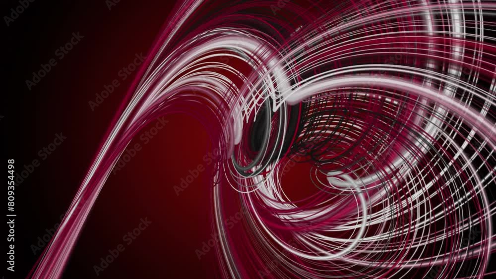 Poster Powerful video animation with stripe wave object in slow motion, 4096x2304 loop 4K