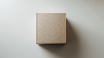 Single Cardboard Box on White Surface
