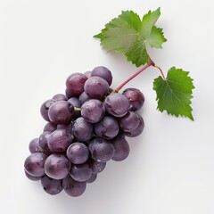 Fototapeta premium Grape On White Background, Generative AI