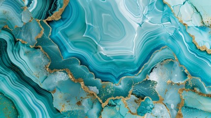 Turquoise Flow Geode Marble Alcohol Ink Abstract vector. Abstract multicolored marble texture background.