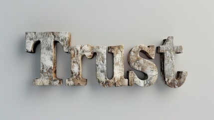 The word Trust created in Serif Typography.