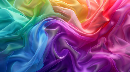 Rainbow silk backdrop, abstract colorful background, cloth, clothing, soft beautiful texture