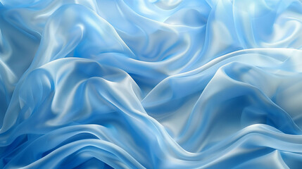 Fototapeta premium Blue silk background, fabric texture, backdrop, waves of silk