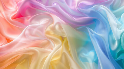 Obraz premium Rainbow silk fabric backdrop, abstract colorful background, soft beautiful texture