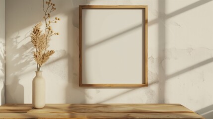 Frame mockup, ISO A paper size. Home Office wall poster mockup. Interior mockup with office background. Modern interior design. 3D render
