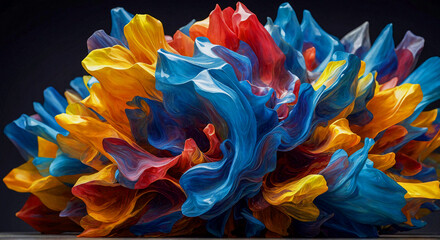 Colorful Abstract Art with Fluid Acrylic Waves and Swirls