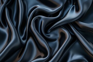 Obraz premium Luxurious dark blue satin fabric texture