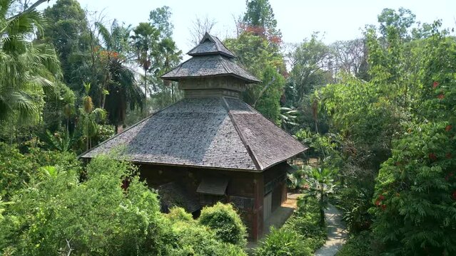 Mae Fah Luang Art and Cultural Park from a drone, Thailand from the air