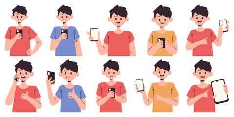 Man Holding a Phone Set