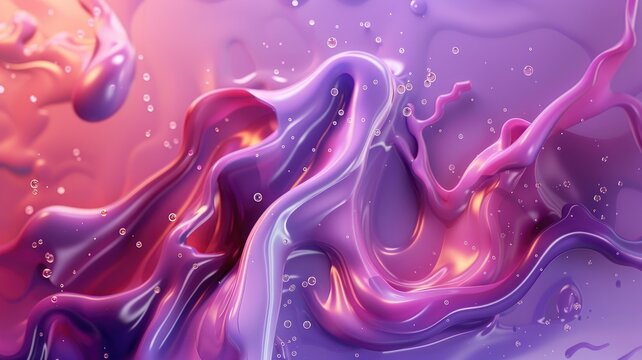 Vivid abstract liquid art with swirling purple and pink tones