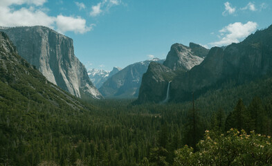 Spring Tunnel view in Yosemite stunning panorama.
