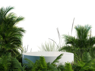 Podium in the forest on transparent background.3d rendering