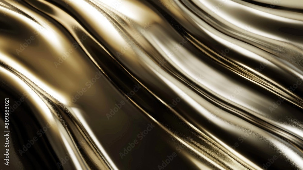 Poster abstract liquid gold wave texture with reflective shiny surface creating luxurious and flowing impre