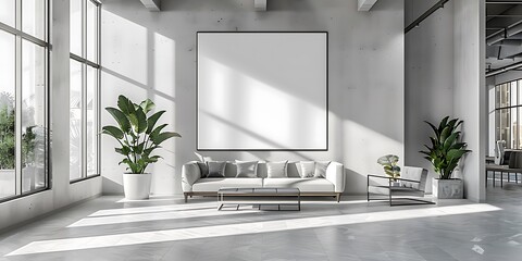 mockup frame in a clean, serene office space. Prioritize simplicity and minimalism in the composition