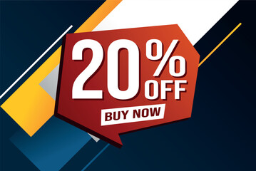 20% twenty percent off buy now poster banner graphic design icon logo sign symbol social media website coupon

