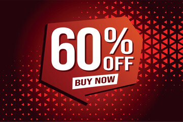 60% sixty percent off buy now poster banner graphic design icon logo sign symbol social media website coupon

