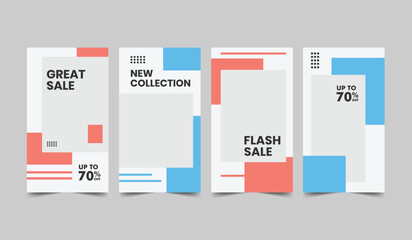 Trendy editable template for social media stories and posts, vector illustration.