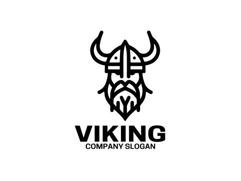Viking Logo Design Icon Symbol Vector Template.