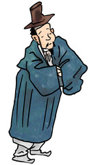 a sleepy scholar. traditional Korean illustration