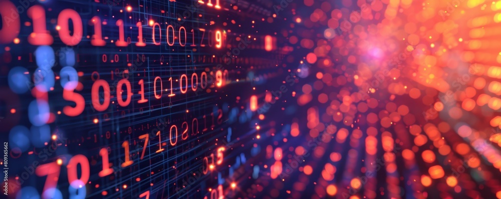 Poster digital data stream in cyberspace
