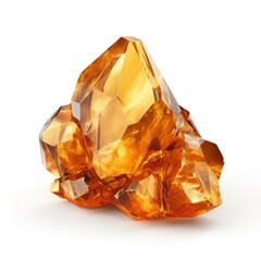 A shiny crystal nugget with a smooth and reflective surface, isolated against a white background, Ai Generated