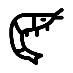 shrimp fish icon line