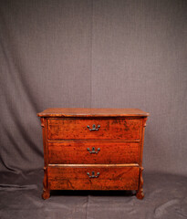 vintage wooden furniture on dark background