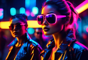 city lights reflecting sunglasses, neon, glow, bright, shiny, luminous, luminosity, fluorescent, shimmer, reflection, reflective, mirror, mirrored, urban,