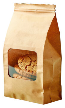 PNG Paper bag packaging cookie bread food.