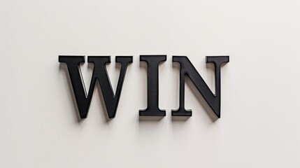 The word WIN created in Serif Typography.
