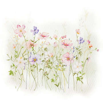 spring flowers background border delicate florals pastel colors summer field