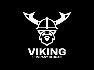 Viking Logo Design Icon Symbol Vector Template.