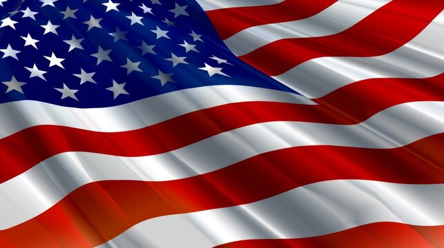 A gently fluttering American flag with soft ripples and a clean backdrop, Ai Generated