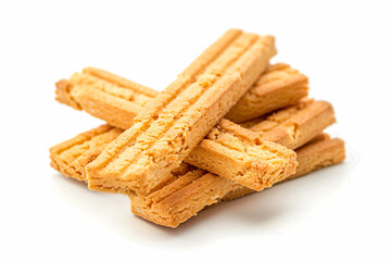 a pile of cookies on a white surface