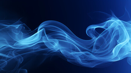 Abstract blue smoke wavy lines