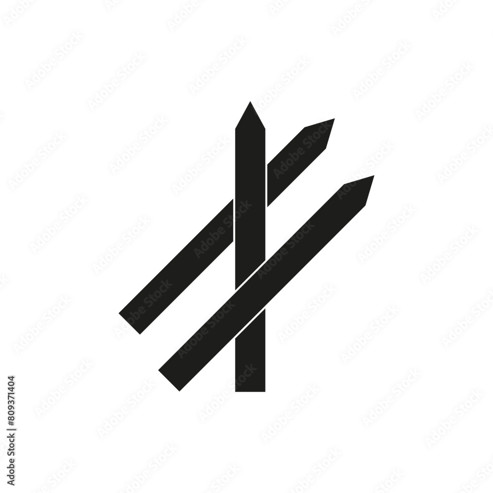 Poster minimalist abstract arrows vector. intersecting black lines design. directional concept illustration