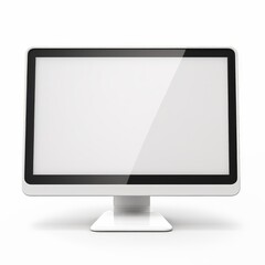 Sleek computer display, perfectly isolated on a pure white background, Ai Generated