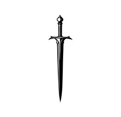 Sharp Dagger Knife Black Illustration Design
