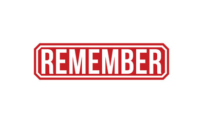 Remember stamp red rubber stamp on white background. Remember stamp sign. Remember stamp.