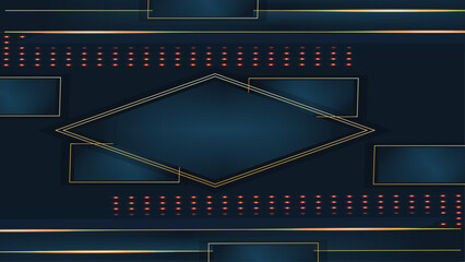 Deep blue square geometry background. Modern technology futuristic digital patterns.