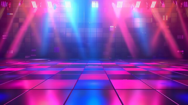 The dance floor is empty and the lights are on.