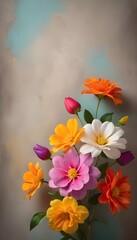 Flowers on the wall.