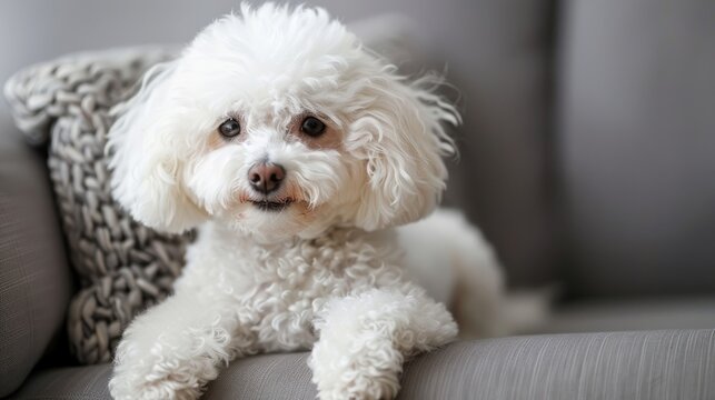 white bichon frise dog photo