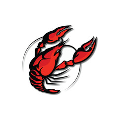 Illustration vector graphic of Red Hot Crayfish (crawfish), The perfect logo is suitable for use in food businesses