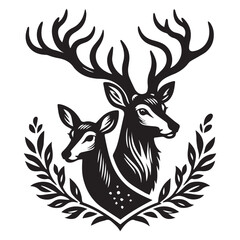 Deer flat vector illustration.