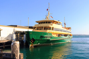 The Manly ferry moored at Manly pier