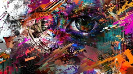 a digital painting of a human eye