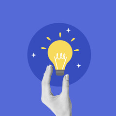 Hand holding light bulb, idea, creative, woman, bright, illuminated, gentle, imagination, good idea