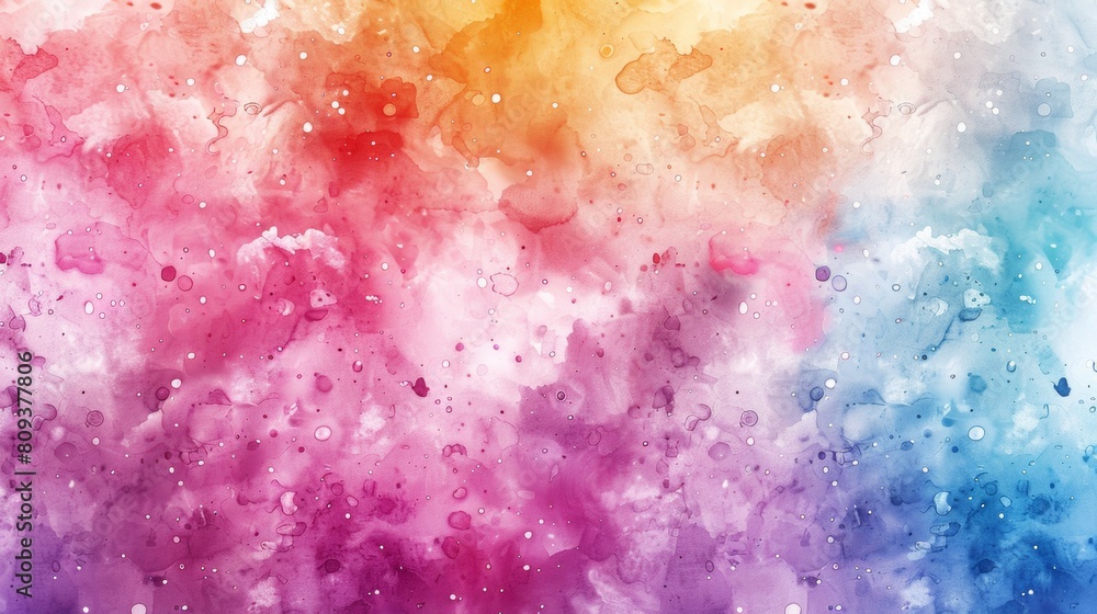 Poster a vibrant watercolor background with raindrops merging into splatters of color, creating an abstract